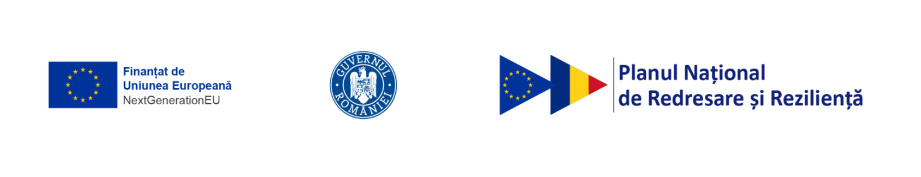 Logos of the European Union, Romanian Government, and National Plan for Redress and Resilience.
